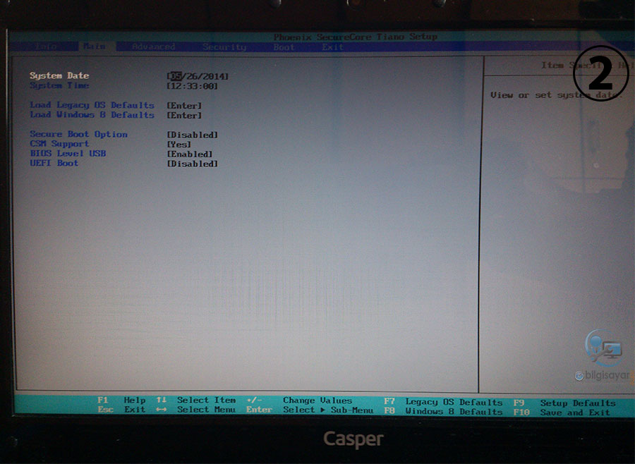 hapis konuşkan Enlighten  Casper Nirvana NB 15.6 Windows Kurma (Windows 7 - Windows 8.1)
