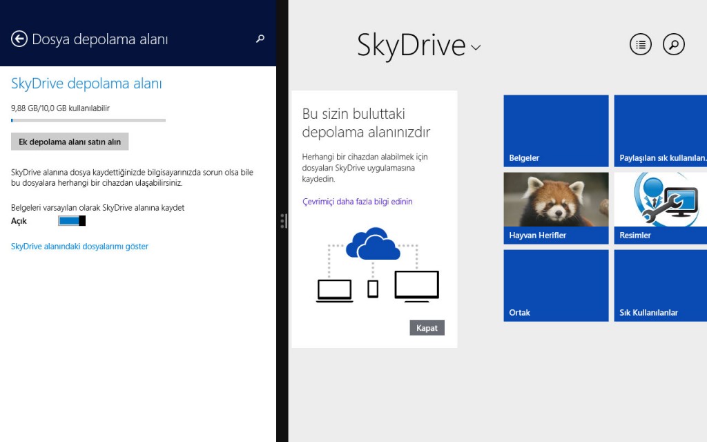 Windows 8 ve 8.1 Farkları - skydrive