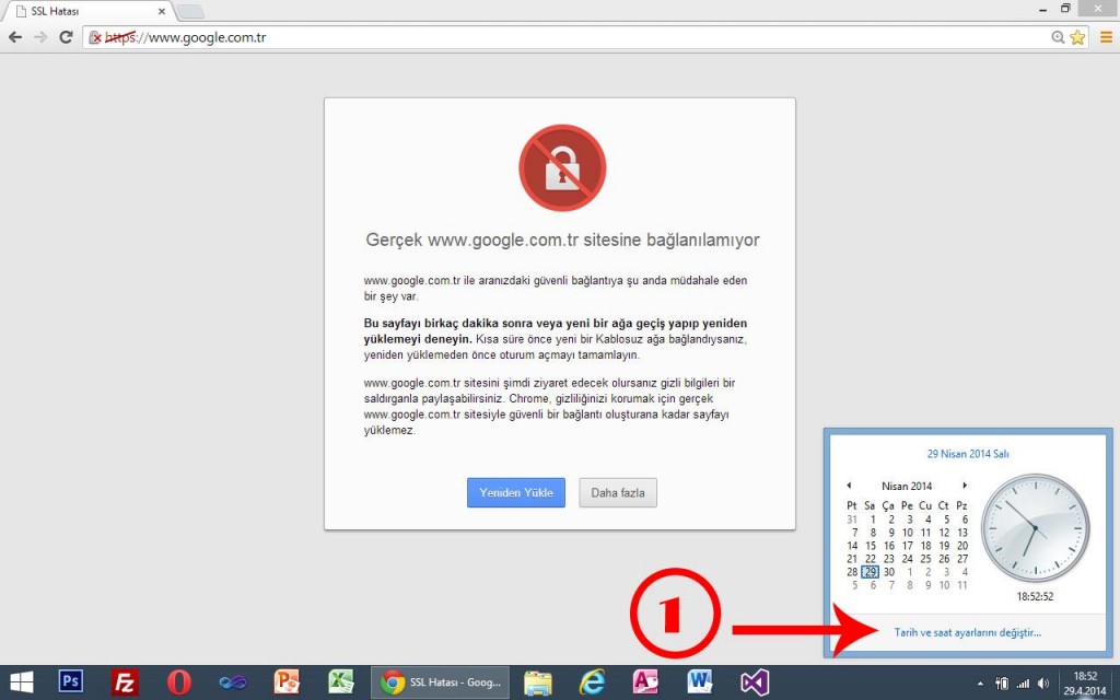 Gerçek www.google.com.tr sitesine bağlanılamıyor hatası ve çözümü