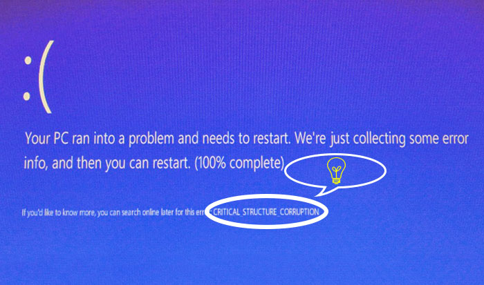 critical structure corruption windows 8.1 hatası
